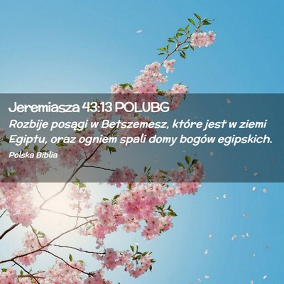 Picture 02 - Jeremiasza 43:13 POLUBG - Rozbije posągi w Betszemesz, które jest w ziemi - Bible Verse Picture