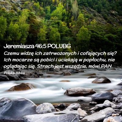 Picture 02 - Jeremiasza 46:5 POLUBG - Czemu widzę ich zatrwożonych i cofających - Bible Verse Picture