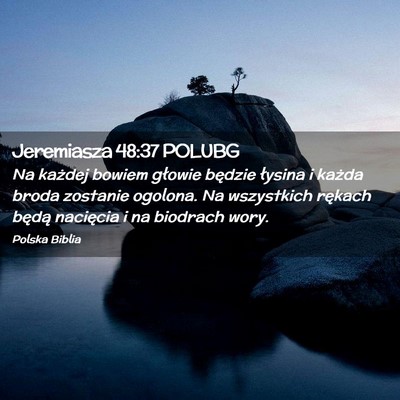 Picture 02 - Jeremiasza 48:37 POLUBG - Na każdej bowiem głowie będzie łysina i - Bible Verse Picture