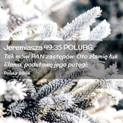 Picture 02 - Jeremiasza 49:35 POLUBG - Tak mówi PAN zastępów: Oto złamię łuk - Bible Verse Picture