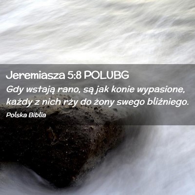 Picture 02 - Jeremiasza 5:8 POLUBG - Gdy wstają rano, są jak konie wypasione, każdy - Bible Verse Picture