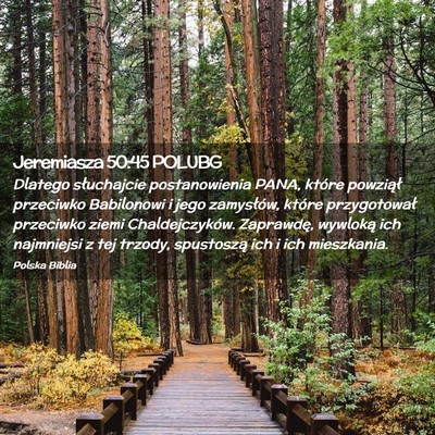 Picture 02 - Jeremiasza 50:45 POLUBG - Dlatego słuchajcie postanowienia PANA, które - Bible Verse Picture