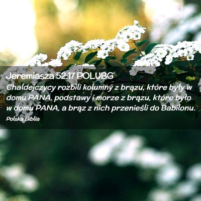 Picture 02 - Jeremiasza 52:17 POLUBG - Chaldejczycy rozbili kolumny z brązu, które - Bible Verse Picture