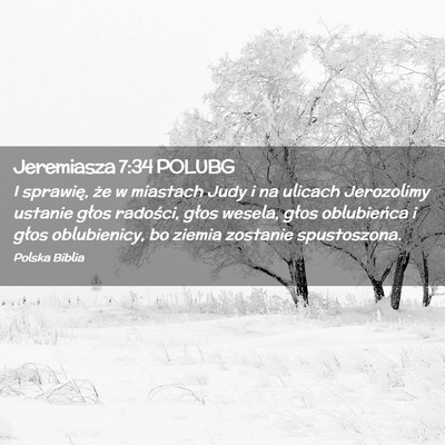 Picture 02 - Jeremiasza 7:34 POLUBG - I sprawię, że w miastach Judy i na ulicach - Bible Verse Picture