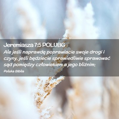 Picture 02 - Jeremiasza 7:5 POLUBG - Ale jeśli naprawdę poprawiacie swoje drogi i - Bible Verse Picture