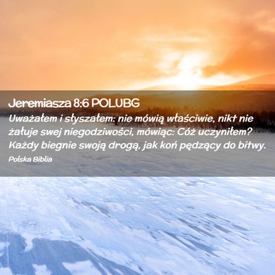 Picture 02 - Jeremiasza 8:6 POLUBG - Uważałem i słyszałem: nie mówią - Bible Verse Picture