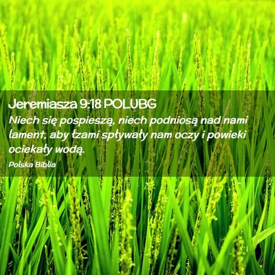Picture 02 - Jeremiasza 9:18 POLUBG - Niech się pospieszą, niech podniosą nad nami - Bible Verse Picture