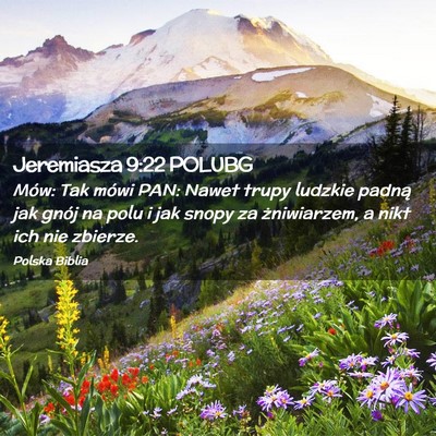 Picture 02 - Jeremiasza 9:22 POLUBG - Mów: Tak mówi PAN: Nawet trupy ludzkie padną - Bible Verse Picture