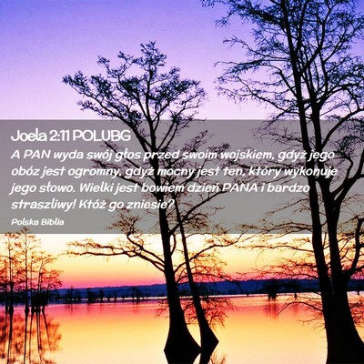 Picture 02 - Joela 2:11 POLUBG - A PAN wyda swój głos przed swoim wojskiem, - Bible Verse Picture