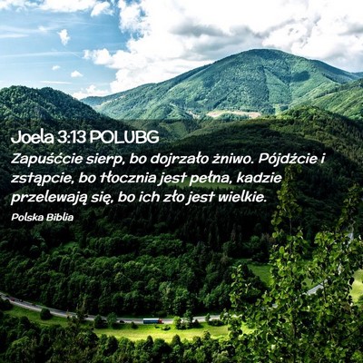 Picture 02 - Joela 3:13 POLUBG - Zapuśćcie sierp, bo dojrzało żniwo. - Bible Verse Picture