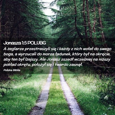 Picture 02 - Jonasza 1:5 POLUBG - A żeglarze przestraszyli się i każdy z nich - Bible Verse Picture