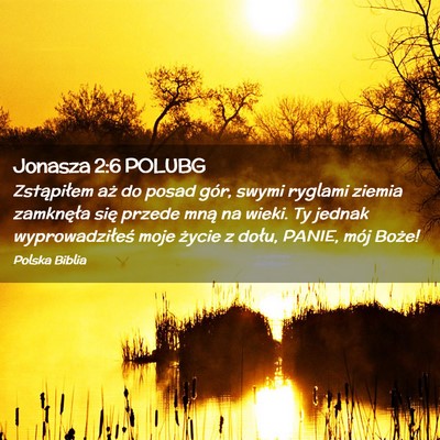 Picture 02 - Jonasza 2:6 POLUBG - Zstąpiłem aż do posad gór, swymi ryglami - Bible Verse Picture
