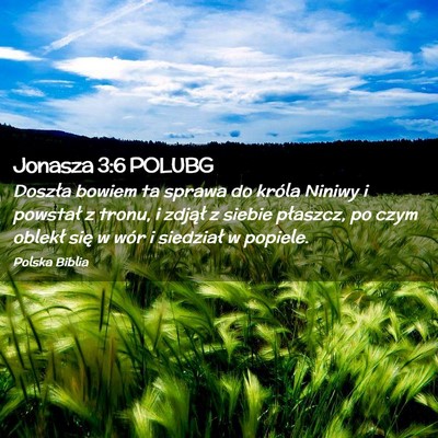 Picture 02 - Jonasza 3:6 POLUBG - Doszła bowiem ta sprawa do króla Niniwy i - Bible Verse Picture