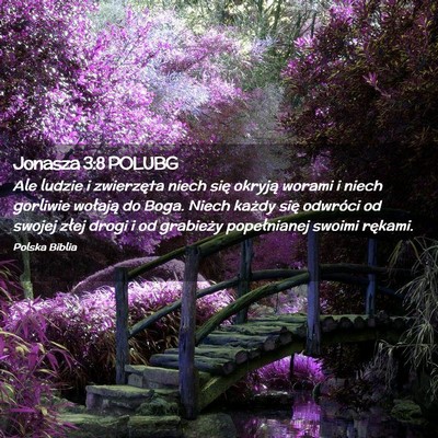 Picture 02 - Jonasza 3:8 POLUBG - Ale ludzie i zwierzęta niech się okryją worami - Bible Verse Picture