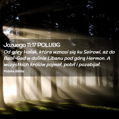 Picture 02 - Jozuego 11:17 POLUBG - Od góry Halak, która wznosi się ku Seirowi, - Bible Verse Picture