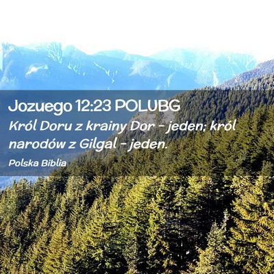 Picture 02 - Jozuego 12:23 POLUBG - Król Doru z krainy Dor – jeden; król narodów - Bible Verse Picture