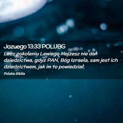 Picture 02 - Jozuego 13:33 POLUBG - Lecz pokoleniu Lewiego Mojżesz nie dał - Bible Verse Picture