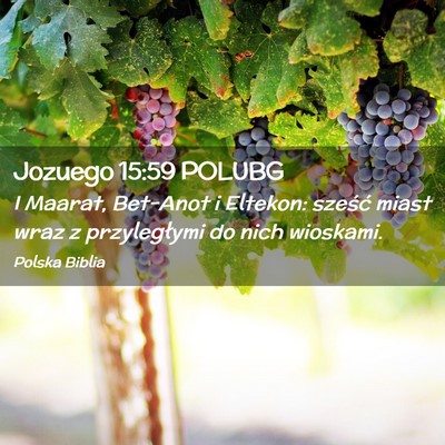 Picture 02 - Jozuego 15:59 POLUBG - I Maarat, Bet-Anot i Eltekon: sześć miast wraz - Bible Verse Picture