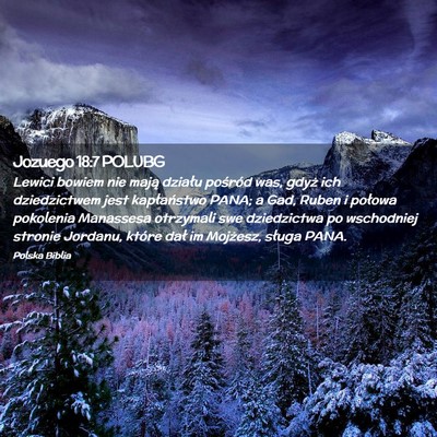 Picture 02 - Jozuego 18:7 POLUBG - Lewici bowiem nie mają działu pośród was, - Bible Verse Picture