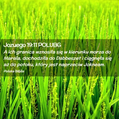 Picture 02 - Jozuego 19:11 POLUBG - A ich granica wznosiła się w kierunku morza do - Bible Verse Picture