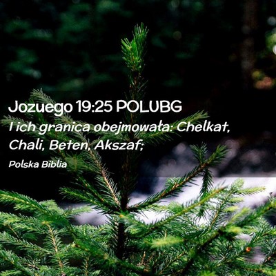Picture 02 - Jozuego 19:25 POLUBG - I ich granica obejmowała: Chelkat, Chali, Beten, - Bible Verse Picture