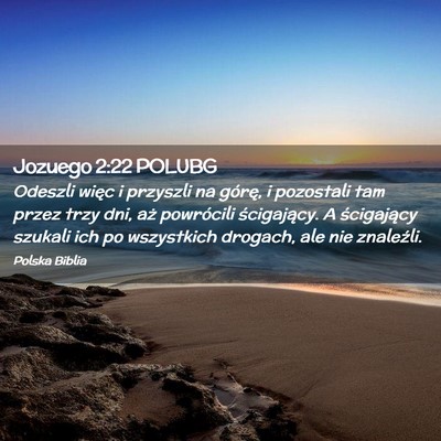 Picture 02 - Jozuego 2:22 POLUBG - Odeszli więc i przyszli na górę, i pozostali - Bible Verse Picture