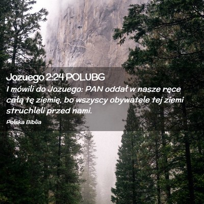 Picture 02 - Jozuego 2:24 POLUBG - I mówili do Jozuego: PAN oddał w nasze ręce - Bible Verse Picture