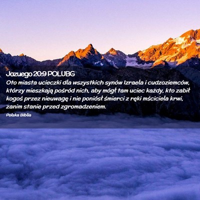 Picture 02 - Jozuego 20:9 POLUBG - Oto miasta ucieczki dla wszystkich synów Izraela - Bible Verse Picture