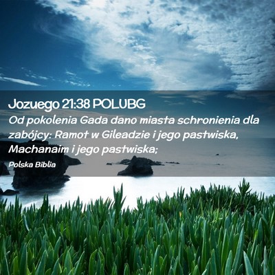 Picture 02 - Jozuego 21:38 POLUBG - Od pokolenia Gada dano miasta schronienia dla - Bible Verse Picture