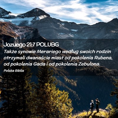 Picture 02 - Jozuego 21:7 POLUBG - Także synowie Merariego według swoich rodzin - Bible Verse Picture