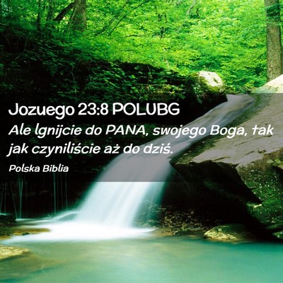 Picture 02 - Jozuego 23:8 POLUBG - Ale lgnijcie do PANA, swojego Boga, tak jak - Bible Verse Picture