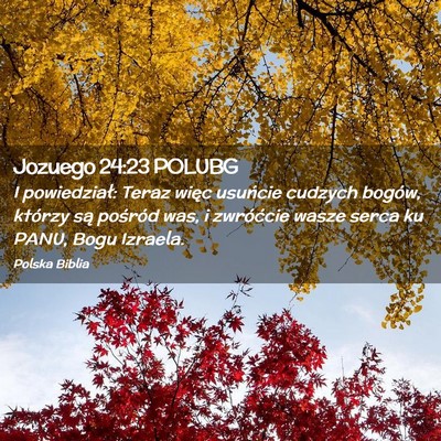 Picture 02 - Jozuego 24:23 POLUBG - I powiedział: Teraz więc usuńcie cudzych - Bible Verse Picture
