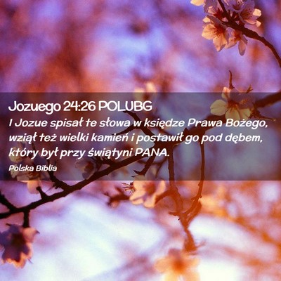 Picture 02 - Jozuego 24:26 POLUBG - I Jozue spisał te słowa w księdze Prawa - Bible Verse Picture