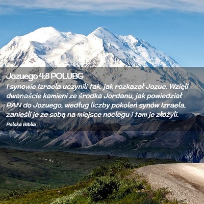 Picture 02 - Jozuego 4:8 POLUBG - I synowie Izraela uczynili tak, jak rozkazał - Bible Verse Picture