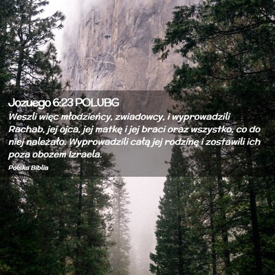 Picture 02 - Jozuego 6:23 POLUBG - Weszli więc młodzieńcy, zwiadowcy, i - Bible Verse Picture
