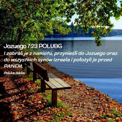 Picture 02 - Jozuego 7:23 POLUBG - I zabrali je z namiotu, przynieśli do Jozuego - Bible Verse Picture