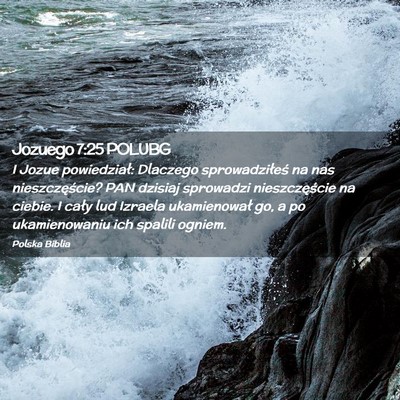 Picture 02 - Jozuego 7:25 POLUBG - I Jozue powiedział: Dlaczego sprowadziłeś na - Bible Verse Picture