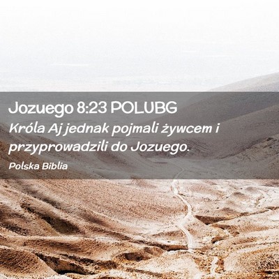 Picture 02 - Jozuego 8:23 POLUBG - Króla Aj jednak pojmali żywcem i przyprowadzili - Bible Verse Picture