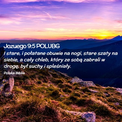 Picture 02 - Jozuego 9:5 POLUBG - I stare, i połatane obuwie na nogi, stare szaty - Bible Verse Picture