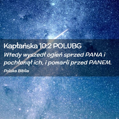Picture 02 - Kapłańska 10:2 POLUBG - Wtedy wyszedł ogień sprzed PANA i pochłonął - Bible Verse Picture