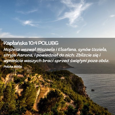 Picture 02 - Kapłańska 10:4 POLUBG - Mojżesz wezwał Miszaela i Elsafana, synów - Bible Verse Picture