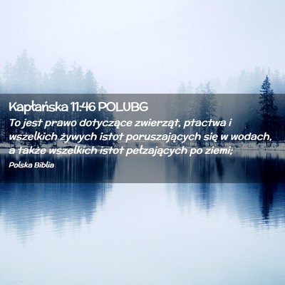 Picture 02 - Kapłańska 11:46 POLUBG - To jest prawo dotyczące zwierząt, ptactwa i - Bible Verse Picture
