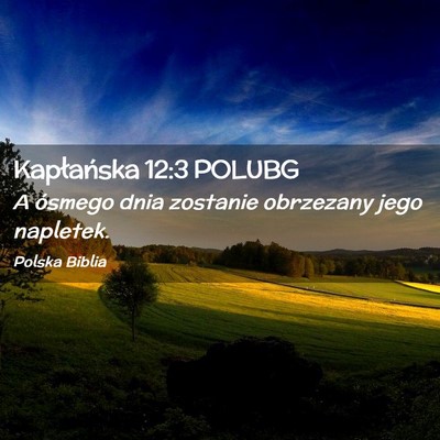 Picture 02 - Kapłańska 12:3 POLUBG - A ósmego dnia zostanie obrzezany jego - Bible Verse Picture