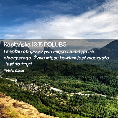 Picture 02 - Kapłańska 13:15 POLUBG - I kapłan obejrzy żywe mięso i uzna go za - Bible Verse Picture