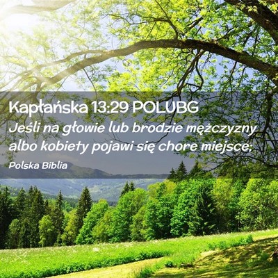 Picture 02 - Kapłańska 13:29 POLUBG - Jeśli na głowie lub brodzie mężczyzny albo - Bible Verse Picture