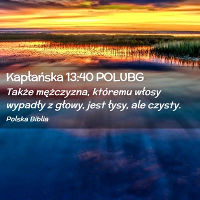 Picture 02 - Kapłańska 13:40 POLUBG - Także mężczyzna, któremu włosy wypadły z - Bible Verse Picture