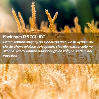 Picture 02 - Kapłańska 13:5 POLUBG - Potem kapłan obejrzy go siódmego dnia. Jeśli - Bible Verse Picture