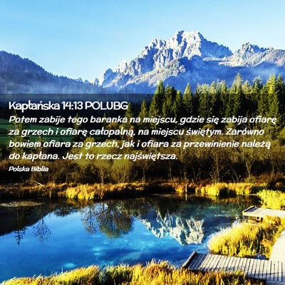 Picture 02 - Kapłańska 14:13 POLUBG - Potem zabije tego baranka na miejscu, gdzie się - Bible Verse Picture