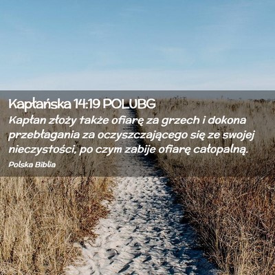Picture 02 - Kapłańska 14:19 POLUBG - Kapłan złoży także ofiarę za grzech i dokona - Bible Verse Picture