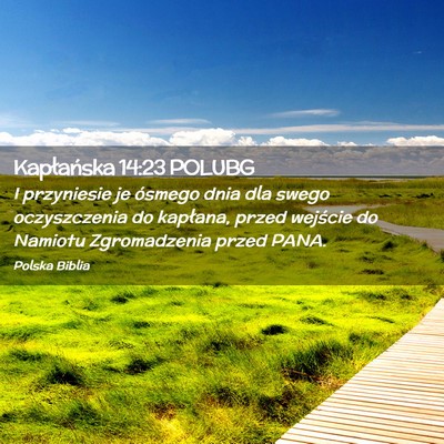 Picture 02 - Kapłańska 14:23 POLUBG - I przyniesie je ósmego dnia dla swego - Bible Verse Picture